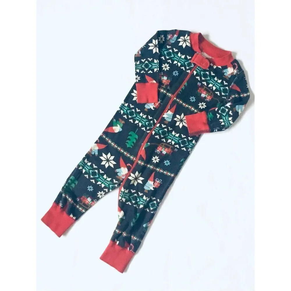 NEW Hanna Andersson Infant Baby Toddler 12-18 Mos (75) Holiday Gnome 1-Piece Sle